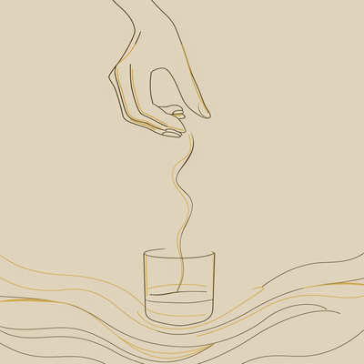 Line-Art Hand mit Kerze – handgegossen