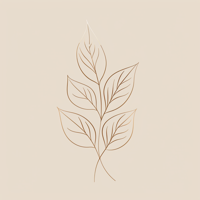 Line-Art Blatt – naturreine ätherische Öle